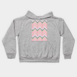 Chevron Print Herringbone Pattern Zig Zag Gold Silver Grey Pink White Elegant Classy Kids Hoodie